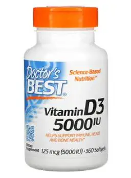 Doctor's Best, Vitamin D3, 125mcg(5,000IU)