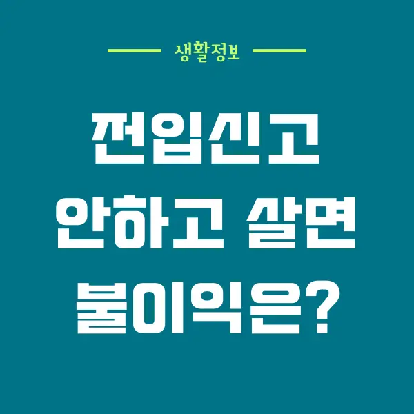 전입신고 안하고 살면 생기는 불이익, 과태료, 보증금 보호