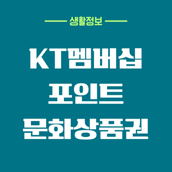 KT 멤버십 포인트 문화상품권 혜택, 사용방법