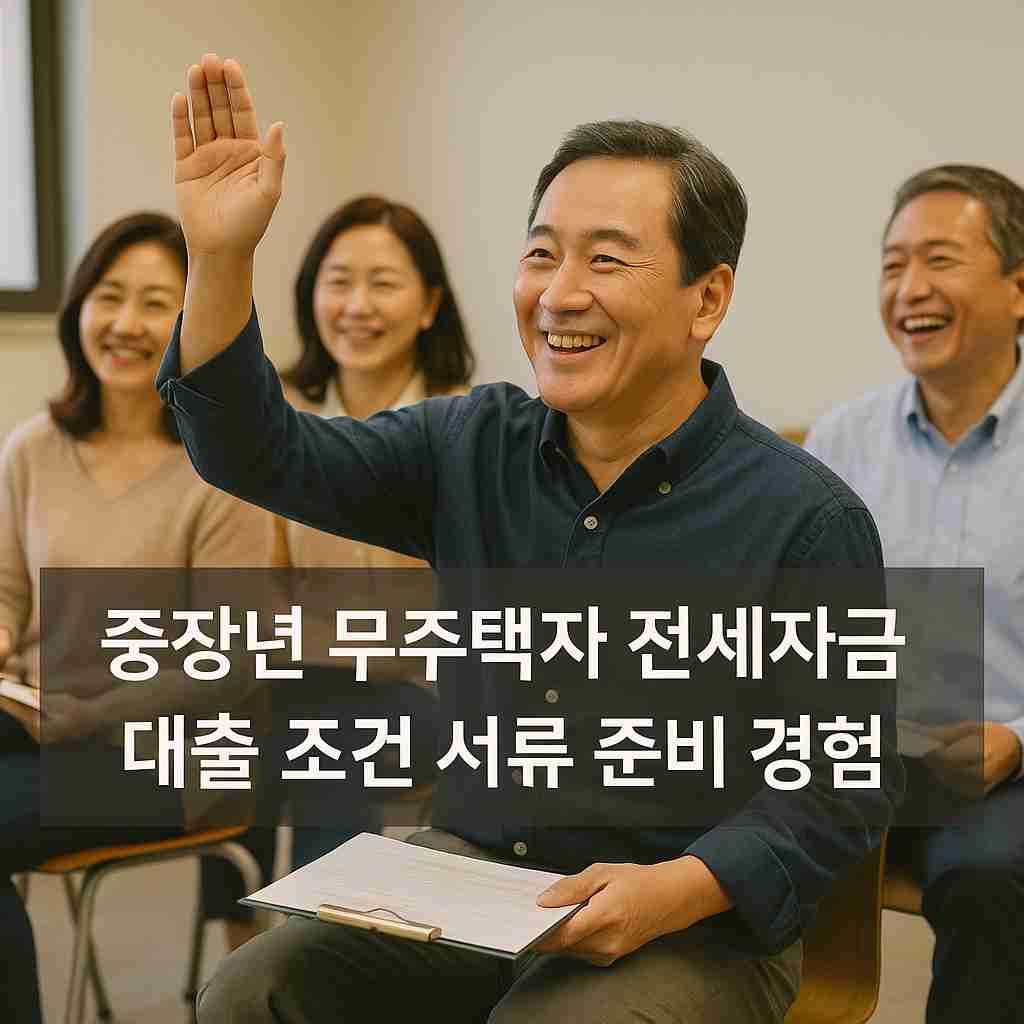 중장년 무주택자 전세자금 대출 조건 서류 준비 경험담