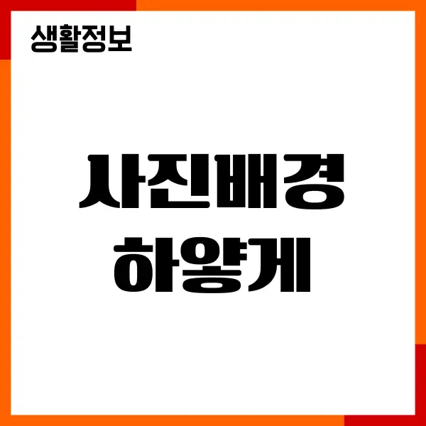 사진배경 하얗게, 다른 칼러로 배경 바꾸는 방법