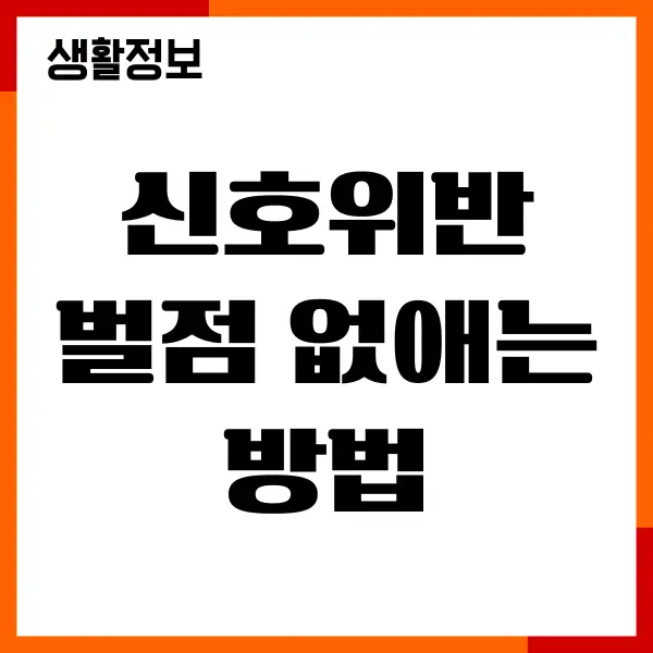 신호위반 벌점 없애는 방법, 신호위반 조회, 소멸기간