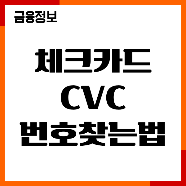 체크카드 CVC 번호찾는법, 카드번호, 유효기간 조회