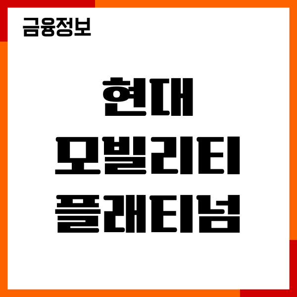 현대 모빌리티 플래티넘 카드 포인트 사용, 적립, 연회비, 혜택