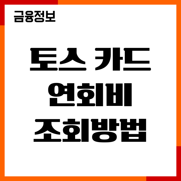 토스 카드 연회비 조회방법, 카드번호 확인, CVC조회