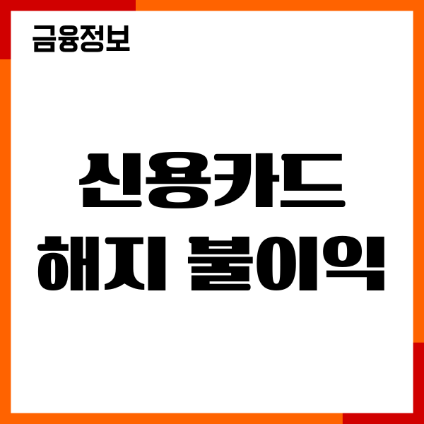 신용카드 해지 불이익 여러 장 해지 시, 신용점수 영향